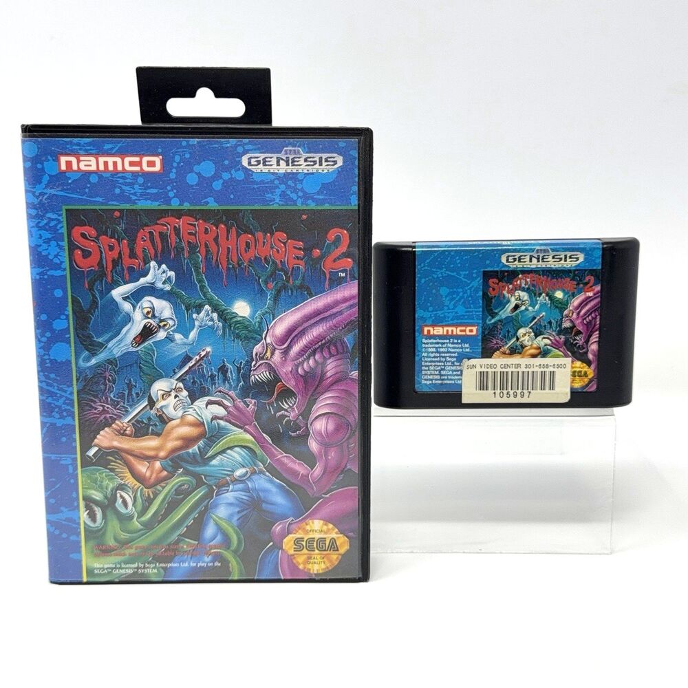 Splatterhouse 2 Sega Genesis 1992 Cartridge Case No Manual Refurbished Tested